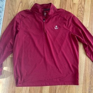 Red quarter zip